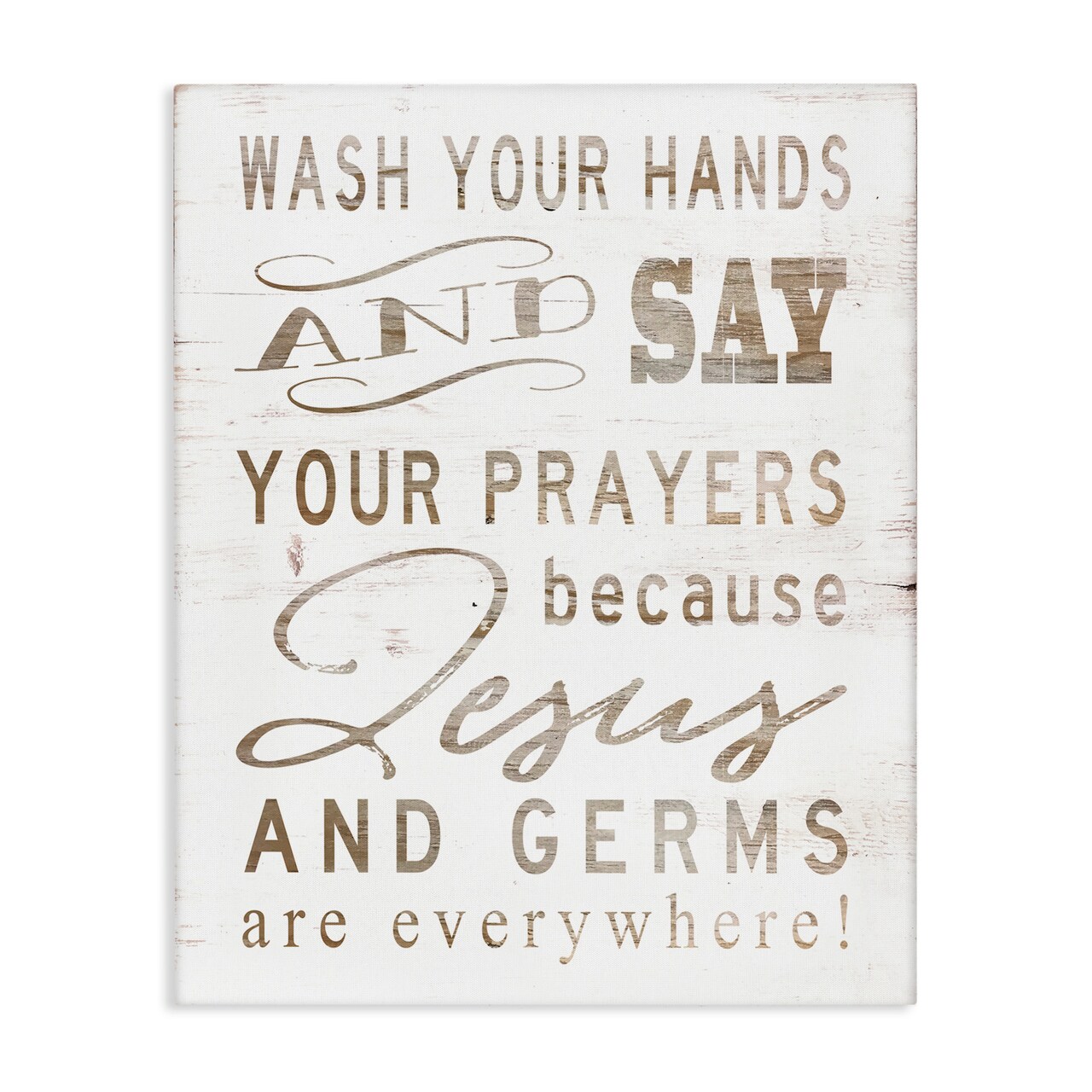 Stupell Industries Jesus & Germs Funny Hygiene Canvas Wall Art